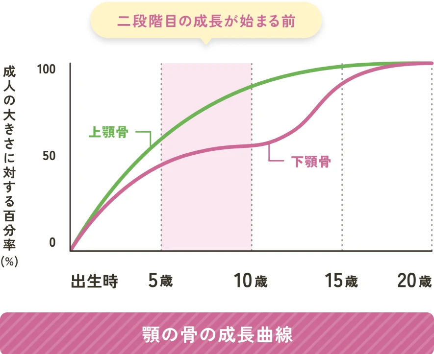 顎の成長曲線グラフ